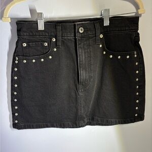 Abercrombie & Fitch Black Skirt with Pearl Details